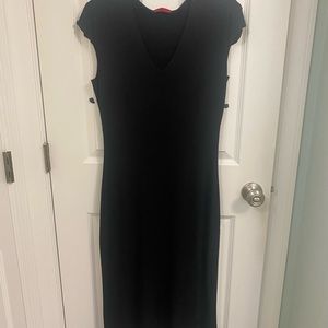 Ronan Chen black dress, classy, split cap sleeve
